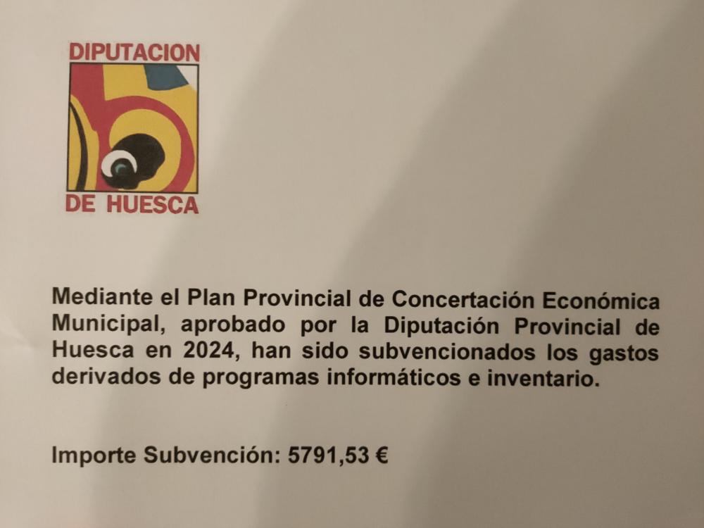 Imagen Subvencionados por la Diputación Provincial de Huesca gastos de programas informáticos e inventario