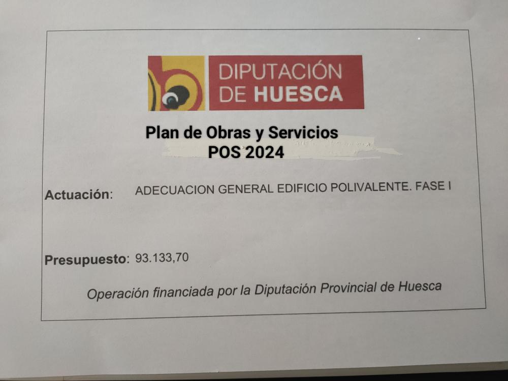 Imagen Adecuación general edificio polivalente Fase I, obra financiada por el POS 2024