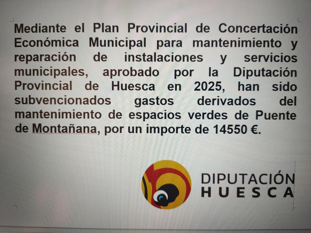 Imagen La Diputación ha financiado parte del mantenimiento de espacios verdes en Puente de Montañana