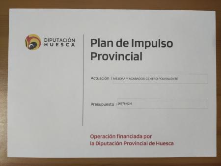 La actuación de mejoras y acabados centro polivalente ha sido financiad...