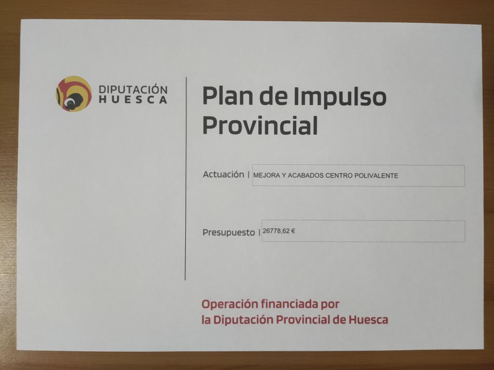 Imagen La actuación de mejoras y acabados centro polivalente ha sido financiad por el PIP 2025 de la Diputación